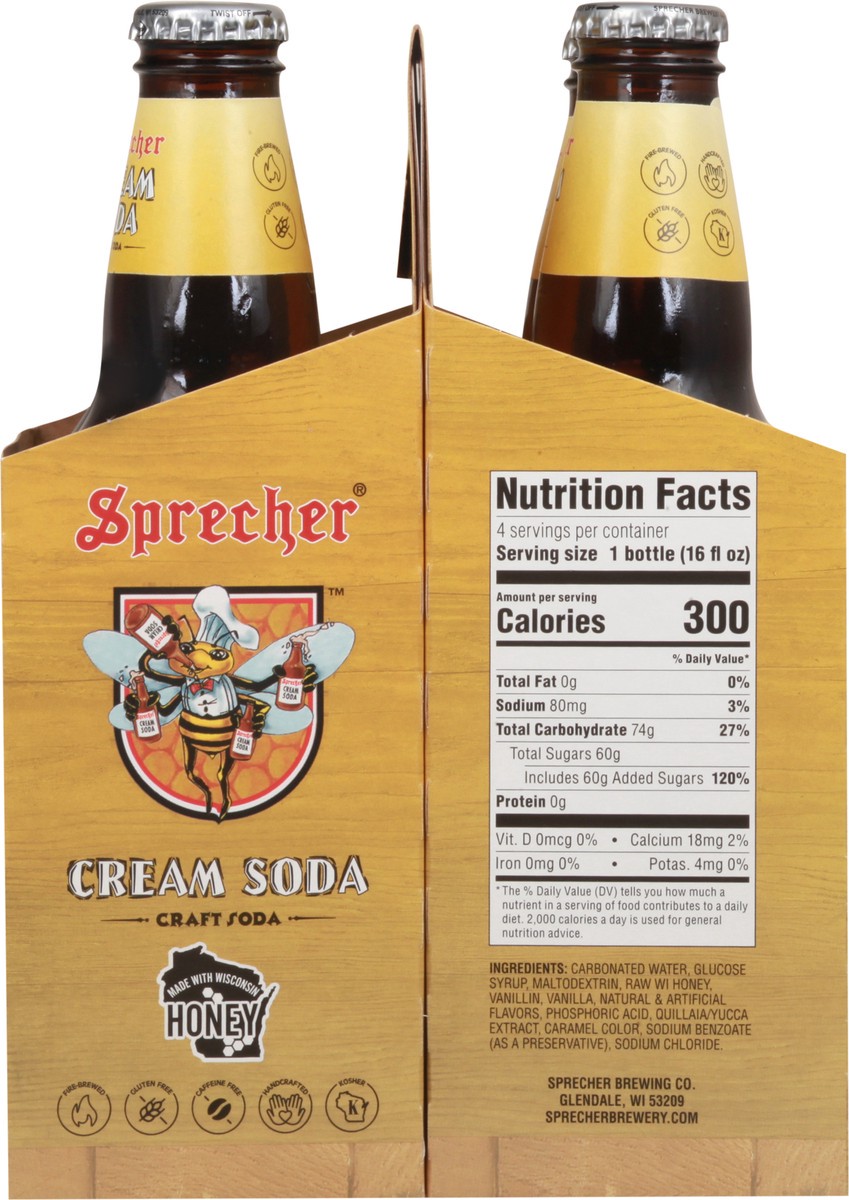 slide 8 of 9, Sprecher Cream Soda Bottles, 4 ct; 16 oz