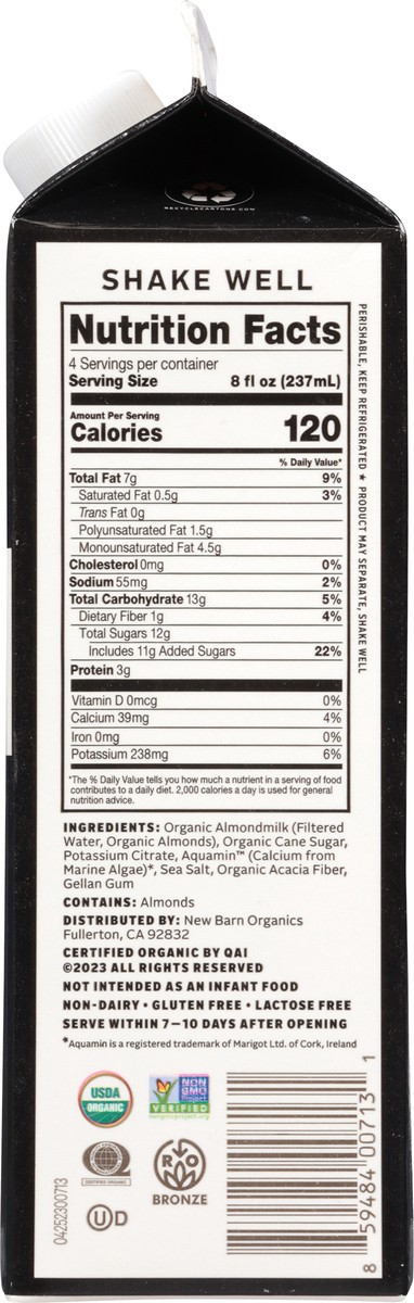 slide 2 of 14, New Barn Barista Almondmilk Creamer, 32 oz