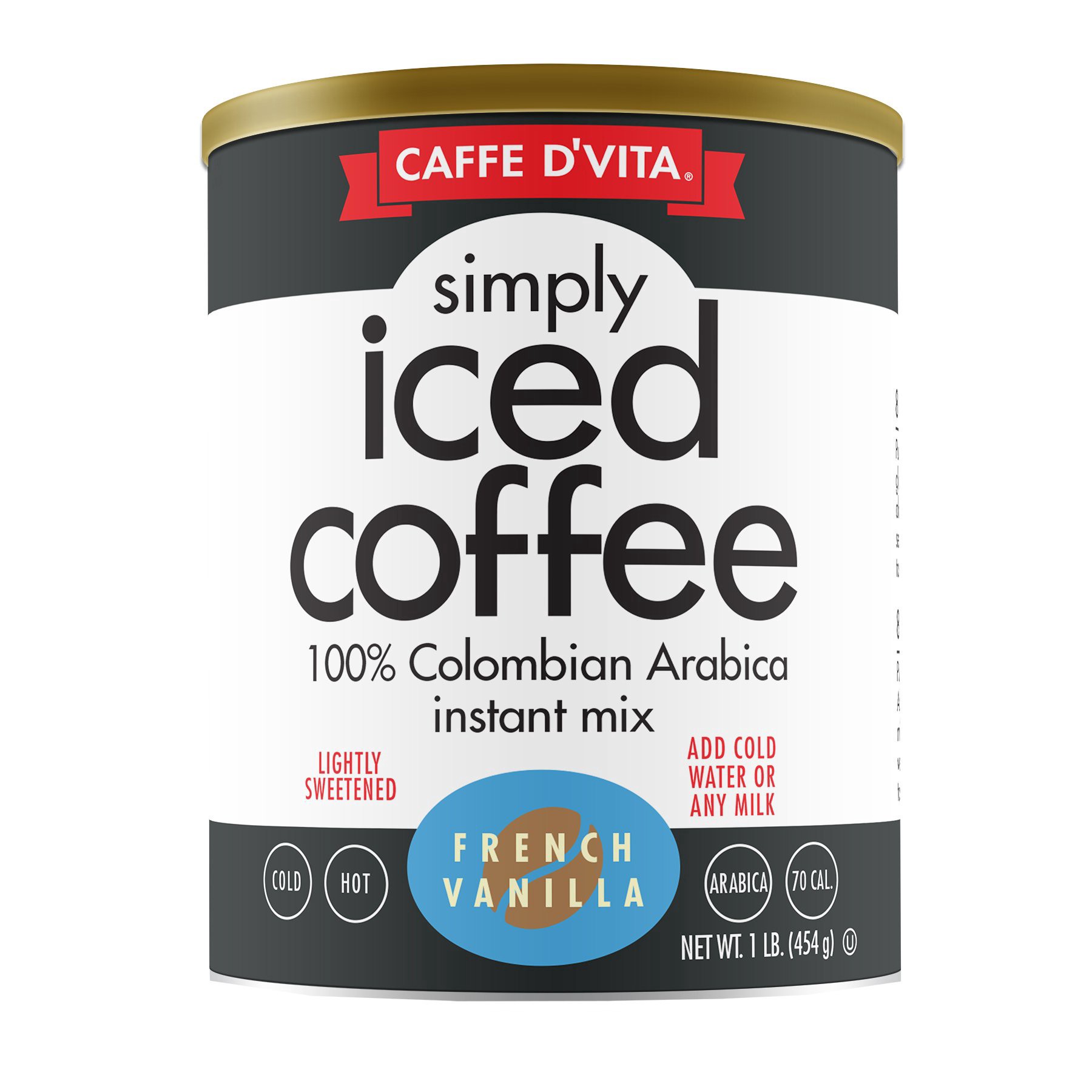 slide 1 of 1, Caffe D'Vita French Vanilla Simply Iced Coffee Instant Mix - 16 oz, 16 oz