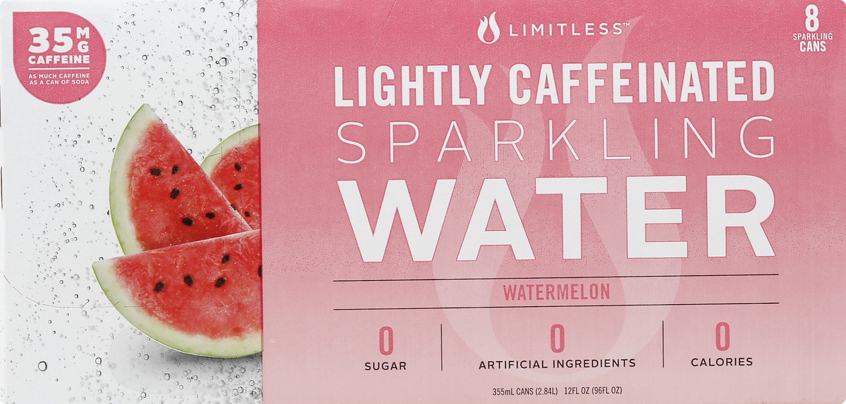 slide 2 of 10, LIMITLESS Refresh Lightly Caffeinated Sparkling Water, Watermelon- 8 ct, 8 ct