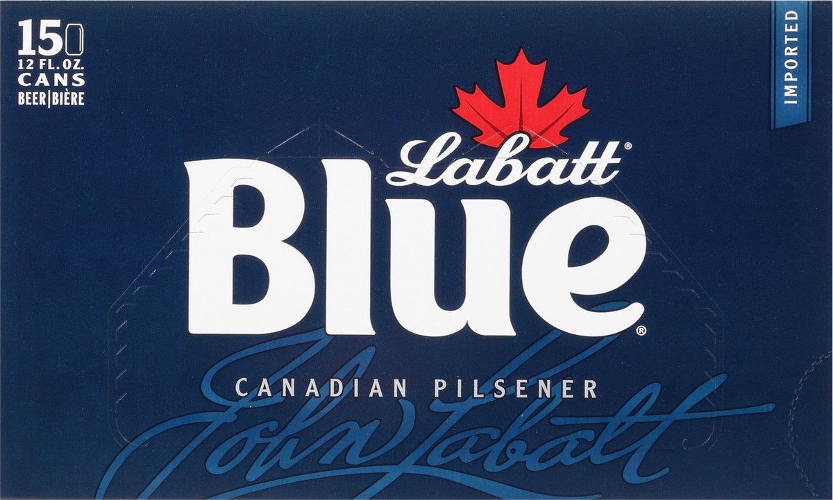 slide 4 of 11, Labatt Blue Imported Canadian Pilsener Beer 15 - 12 fl oz Cans, 15 ct; 12 oz