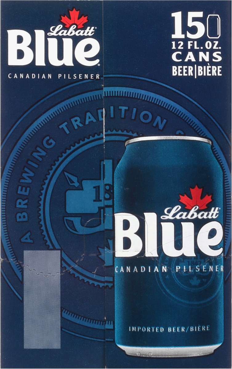 slide 9 of 11, Labatt Blue Imported Canadian Pilsener Beer 15 - 12 fl oz Cans, 15 ct; 12 oz