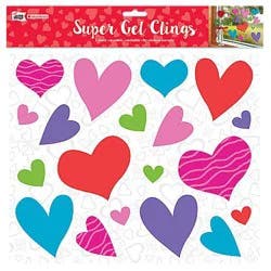 Mello Smello Multi Color Hearts Super Gel Clings 12 x 12 Inch- Each