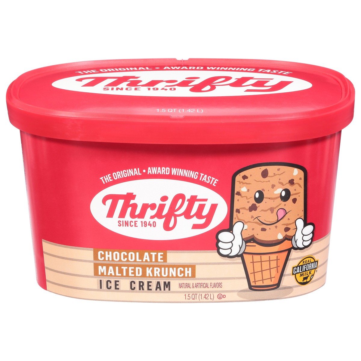slide 1 of 13, Thrifty Chocolate Malted Krunch Ice Cream 1.5 qt, 1.5 qt