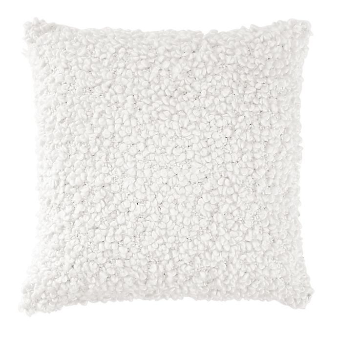 slide 1 of 1, DKNYpure Crinkle Looped Square Throw Pillow - White, 1 ct
