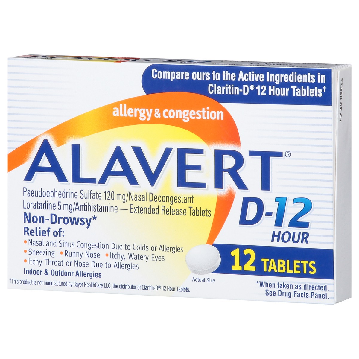 slide 3 of 14, Alavert D-12 Hour Allergy & Congestion 12 Tablets, 12 ct