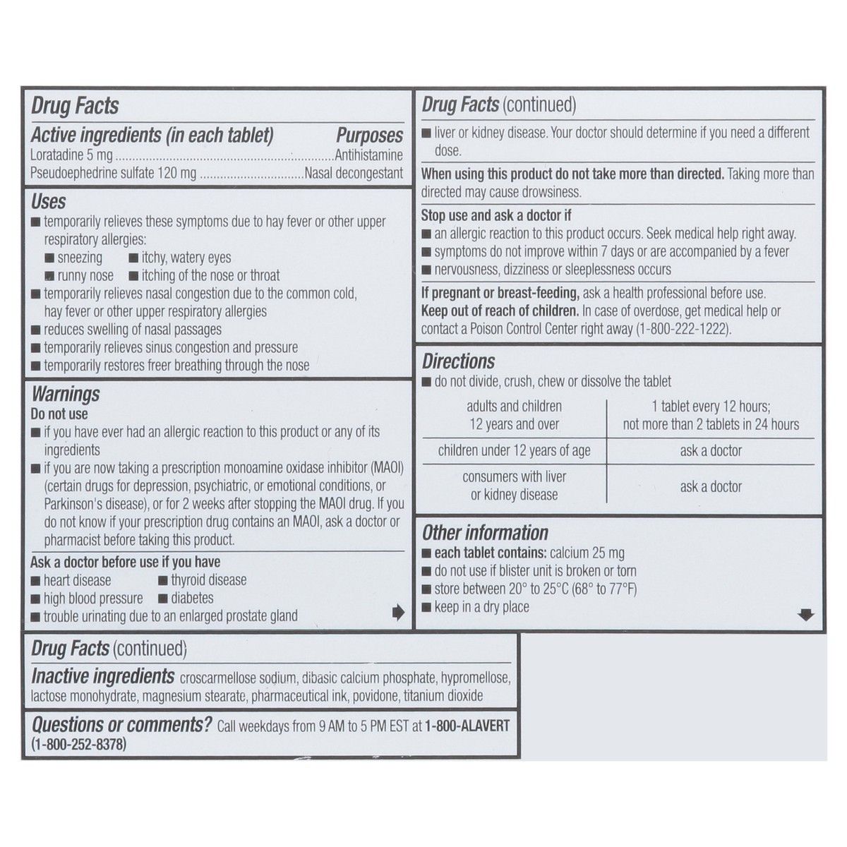 slide 8 of 14, Alavert D-12 Hour Allergy & Congestion 12 Tablets, 12 ct