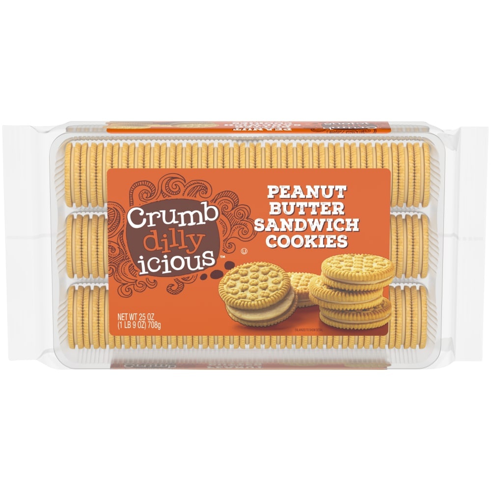 slide 1 of 1, Crumbdillyicious Peanut Butter Sandwich Cookies, 25 oz