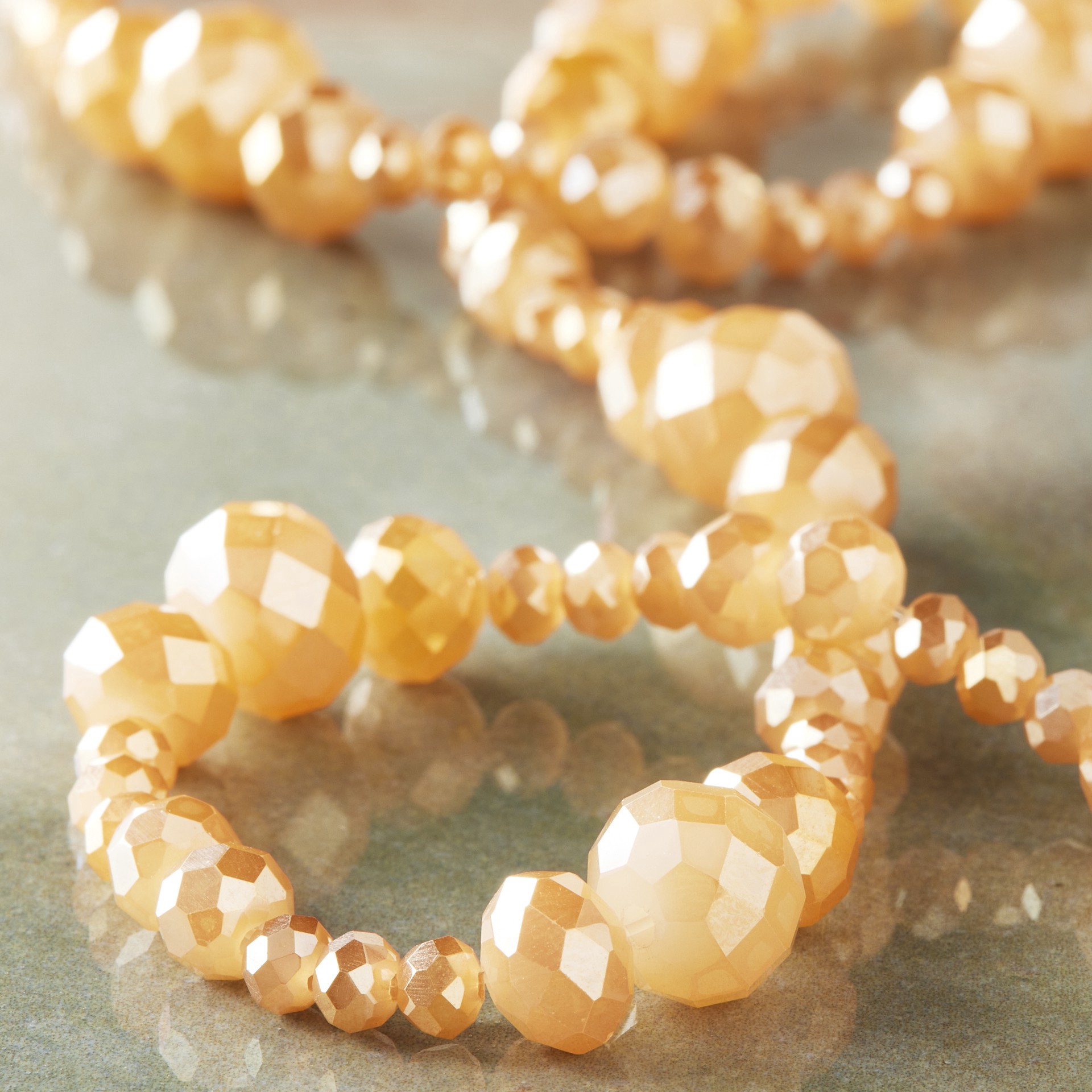 slide 2 of 3, Champagne Faceted Glass Rondelle Beads By Bead Landing, 4mm-10mm