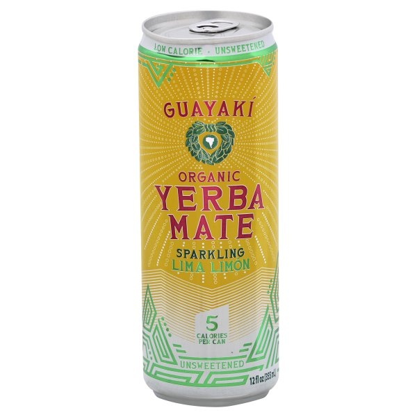 slide 1 of 1, Guayaki Lemon Lime Sparkling Mate, 12 ct