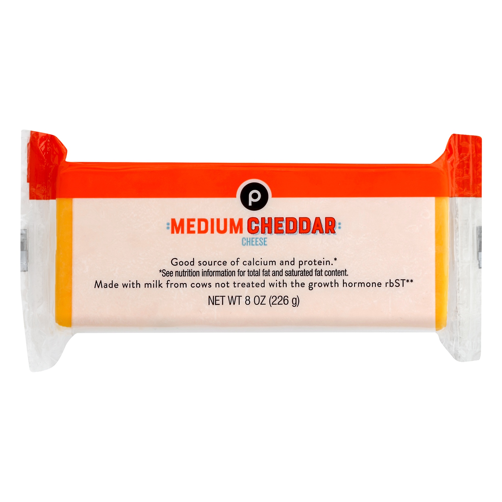 slide 1 of 1, Publix Medium Cheddar Cheese, 8 oz