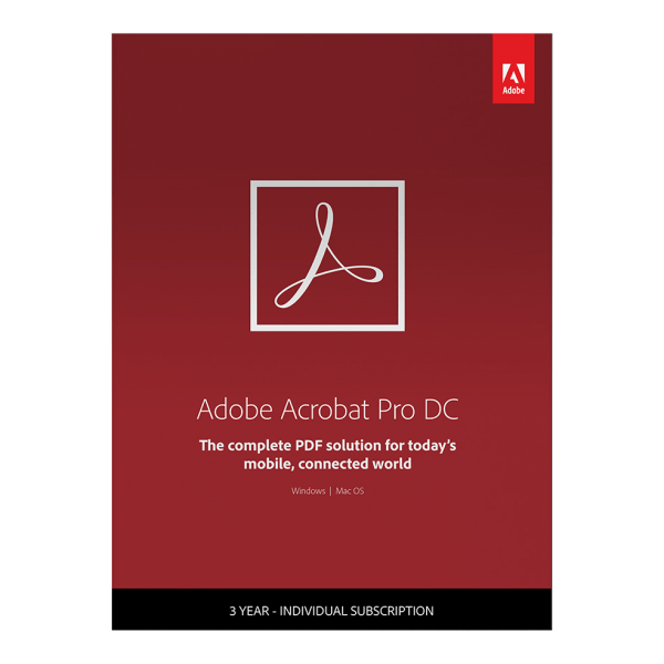 slide 1 of 1, Adobe Acrobat Pro Dc, 3-Year Subscription, 1 ct