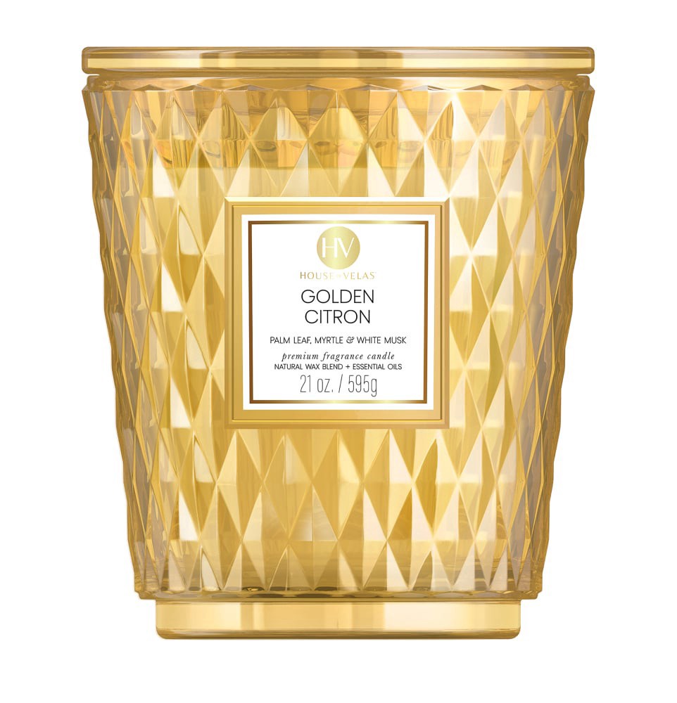 slide 1 of 1, House of Velas Scented Jar Candle - Golden Citron, 21 oz