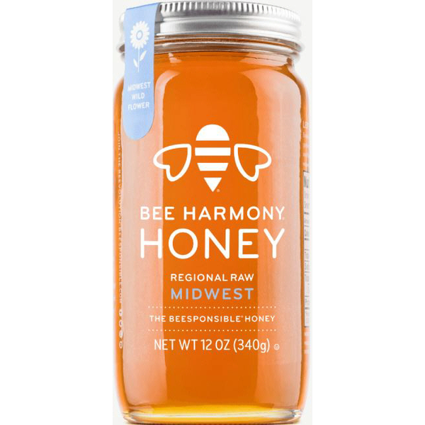 slide 1 of 1, Bee Harmony Regional Raw Midwest Honey, 12 oz