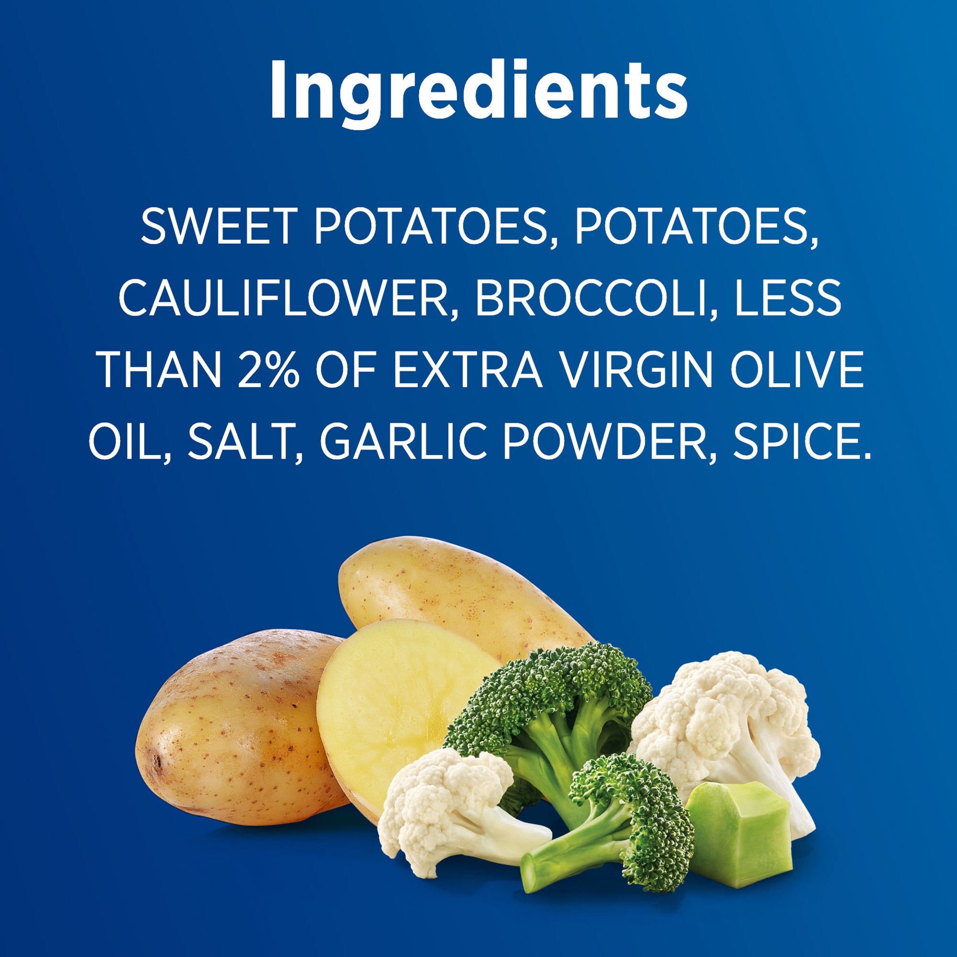 slide 5 of 5, Birds Eye Potatoes & Sweet Potatoes with Broccoli & Cauliflower Florets Shredded Veggies 10 oz, 10 oz