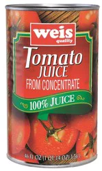 Weis Quality 100% Tomato Juice From Concentrate - 46 fl oz