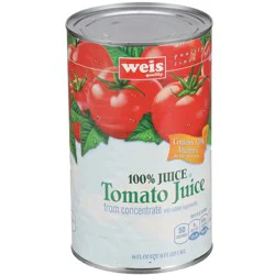 Weis Quality 100% Tomato Juice From Concentrate - 46 fl oz