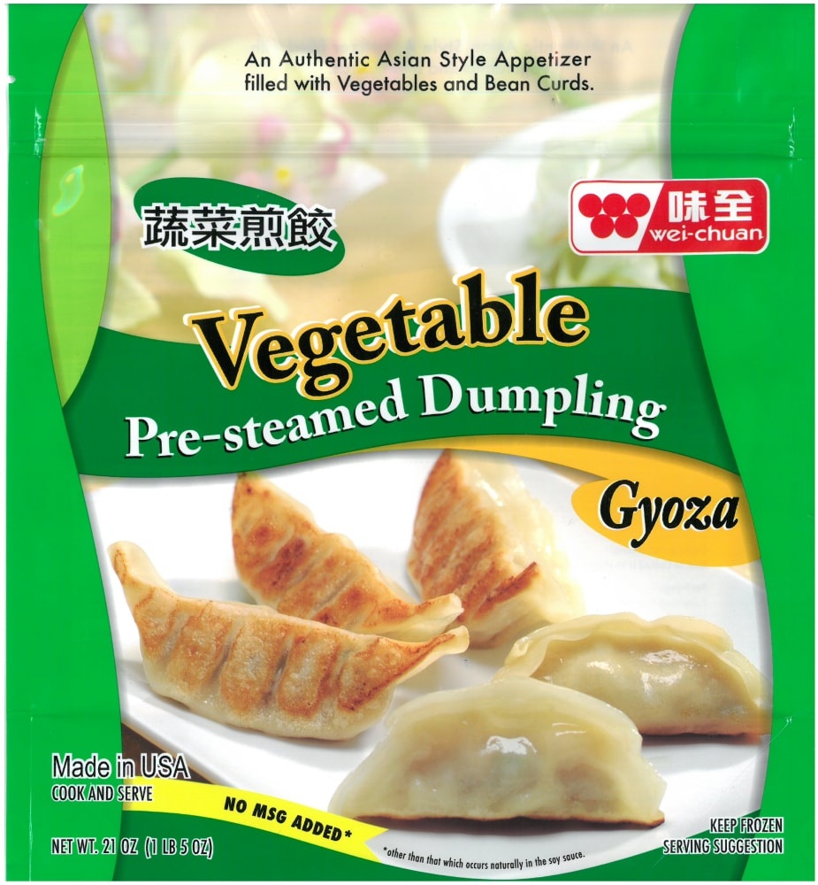 slide 1 of 1, Wei-Chuan Pre Steamed Vegetable Dumplings, 21 oz