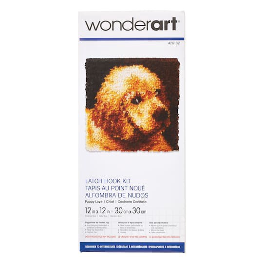 slide 1 of 5, Wonderart Puppy Love Latch Hook Kit, 12 in x 12 in