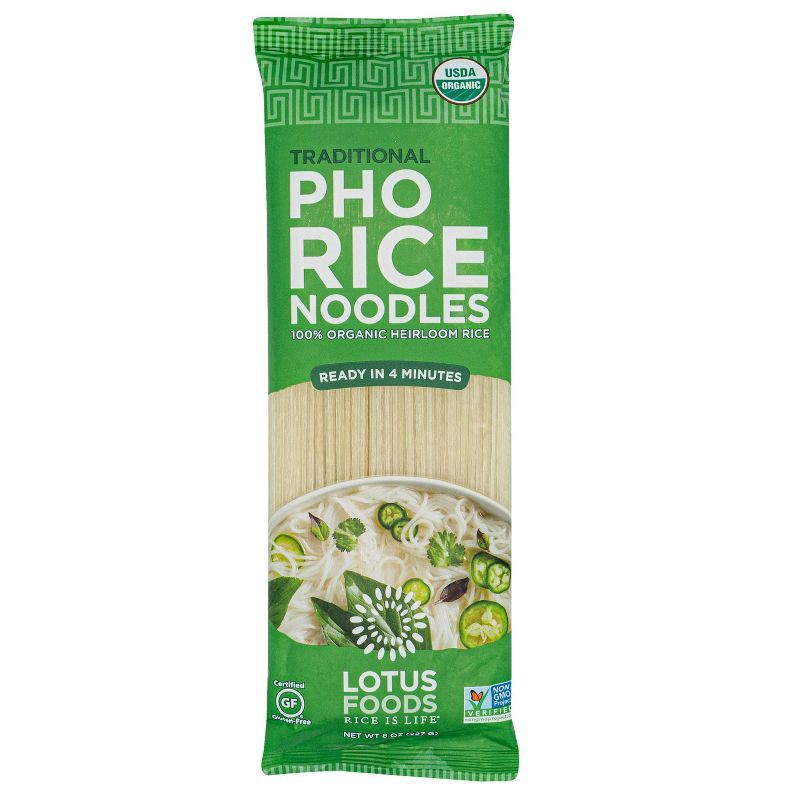 slide 1 of 9, Lotus Foods Traditional Pho Rice Noodles 8 oz, 8 oz