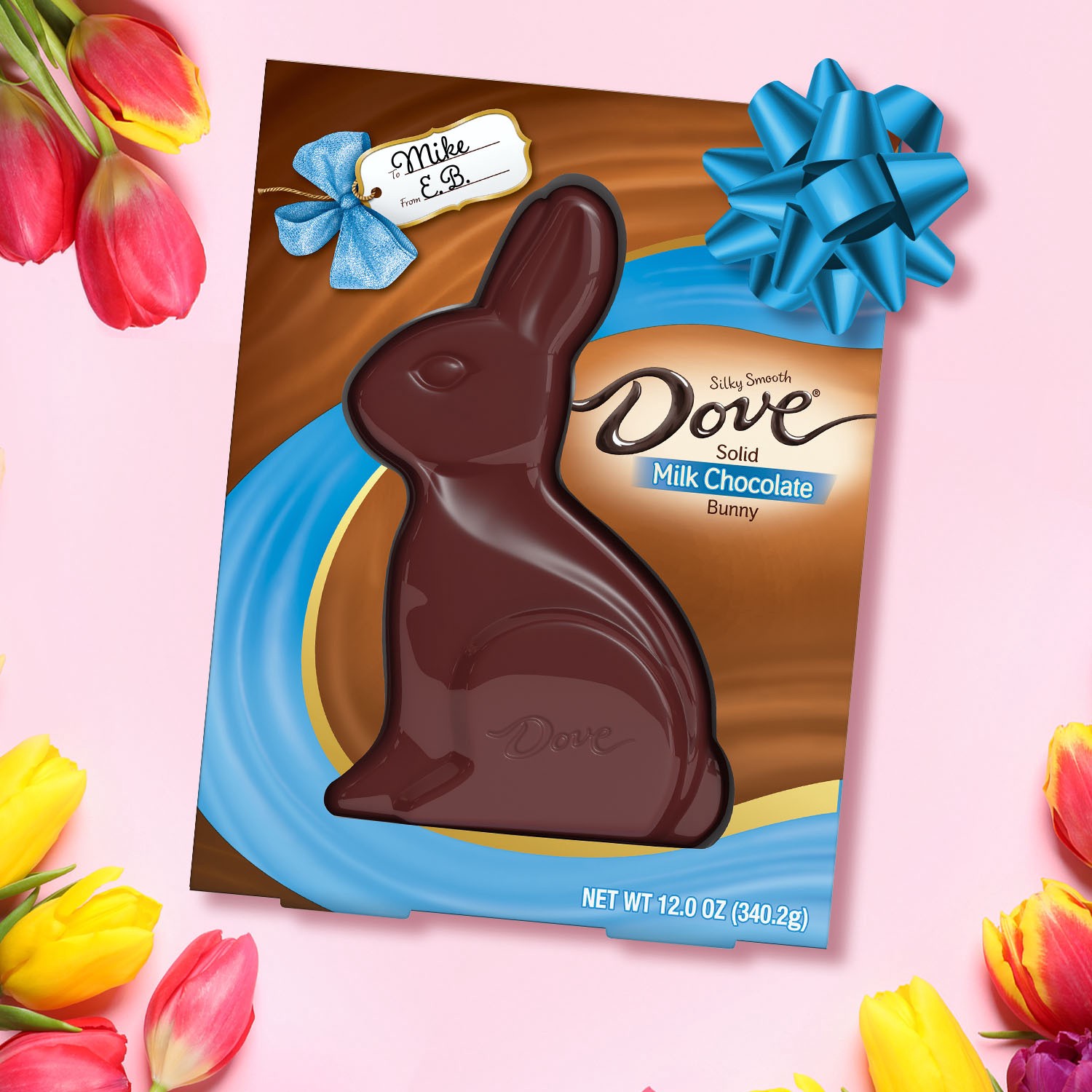 slide 6 of 8, DOVE Milk Chocolate Easter Candy Solid Easter Bunny, 12 oz Box, 12 oz