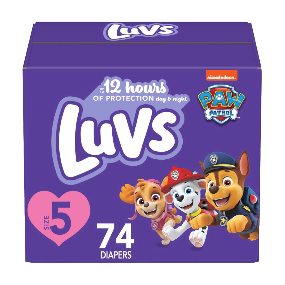 slide 1 of 1, Luvs Platinum Protection Baby Diapers, Size 5 (27+ lbs), 72 Count, 74 ct