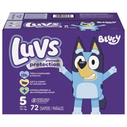 Luvs Platinum Protection Baby Diapers, Size 5 (27+ lbs), 72 Count