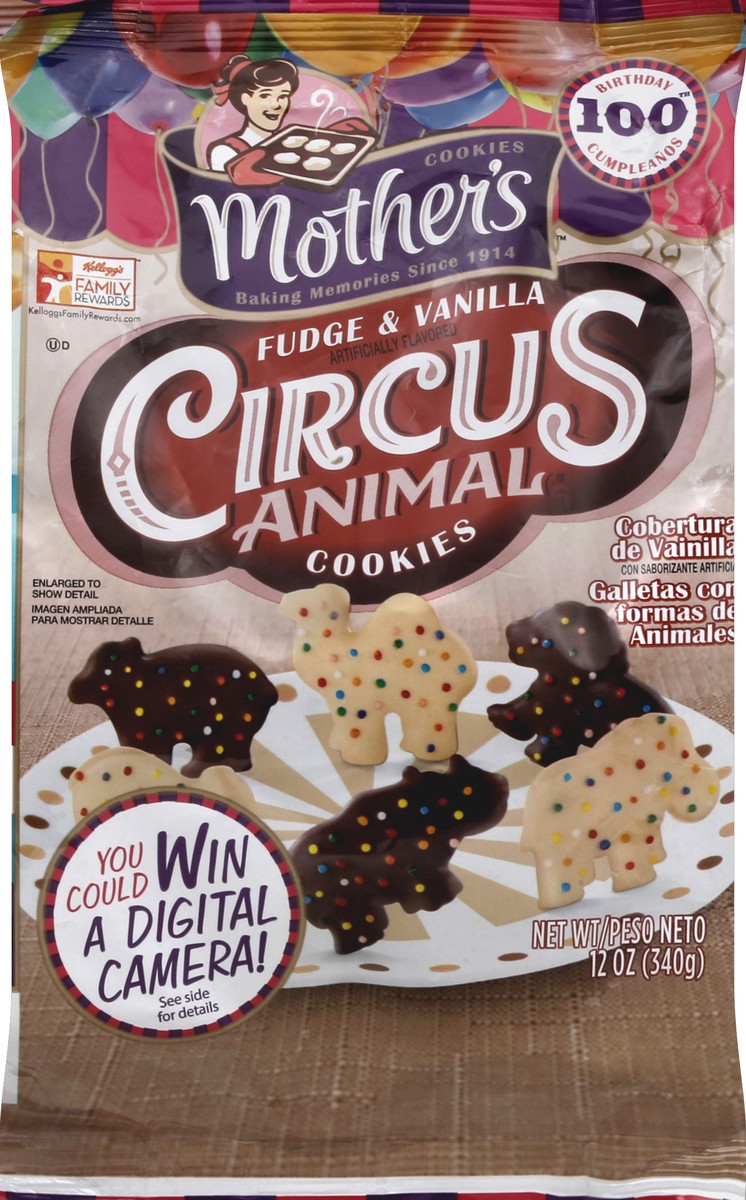 slide 5 of 6, Mother's Fudge & Vanilla Circus Animal Cookies, 12 oz