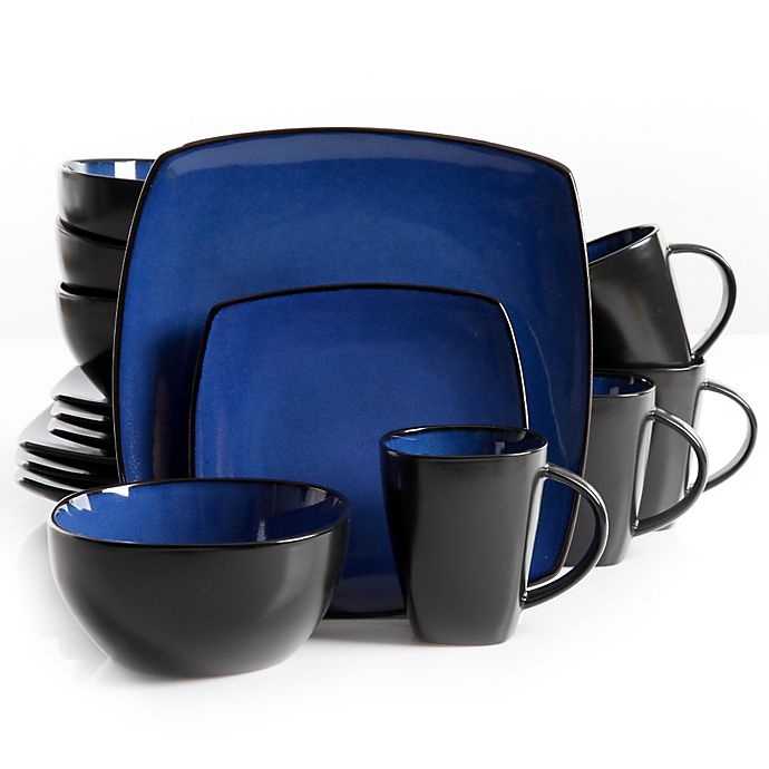 slide 1 of 1, Gibson Home Amalfi Dinnerware Set - Blue, 16 ct