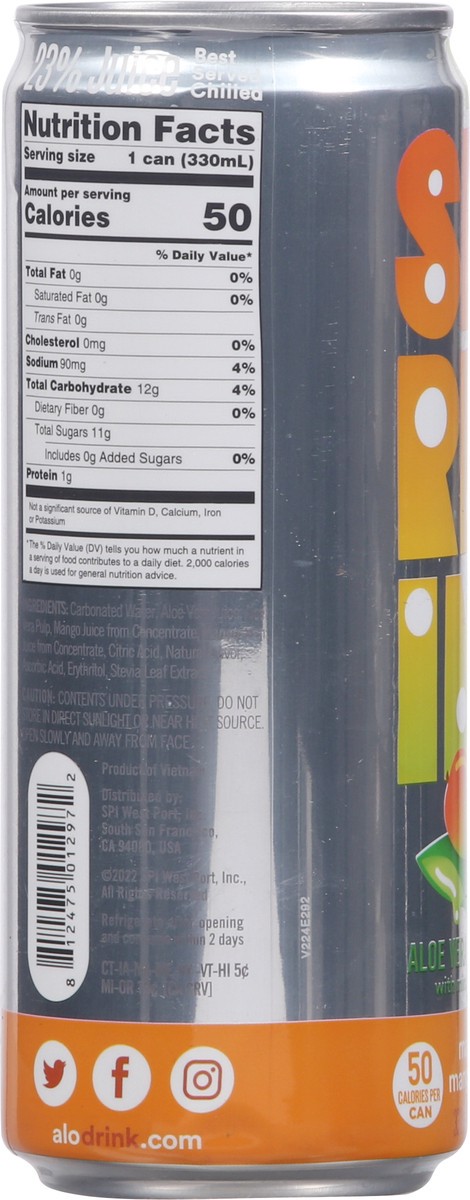 slide 3 of 9, ALO Sparkling ALOe Vera Mango + Mangosteen Juice Drink - 11.2 fl oz, 11.2 fl oz