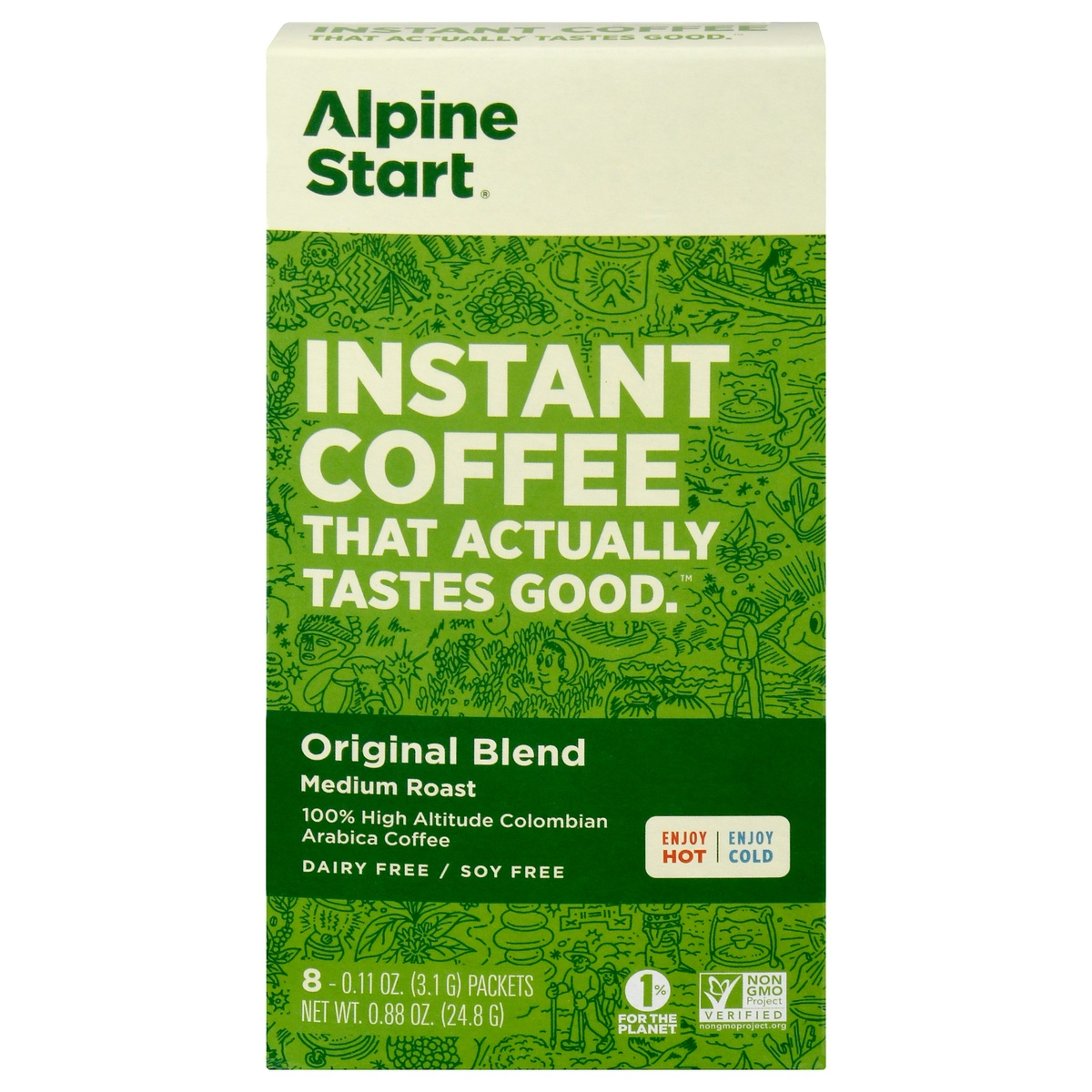 slide 1 of 1, Alpine Start Premium Instant Coffee, 8 ct