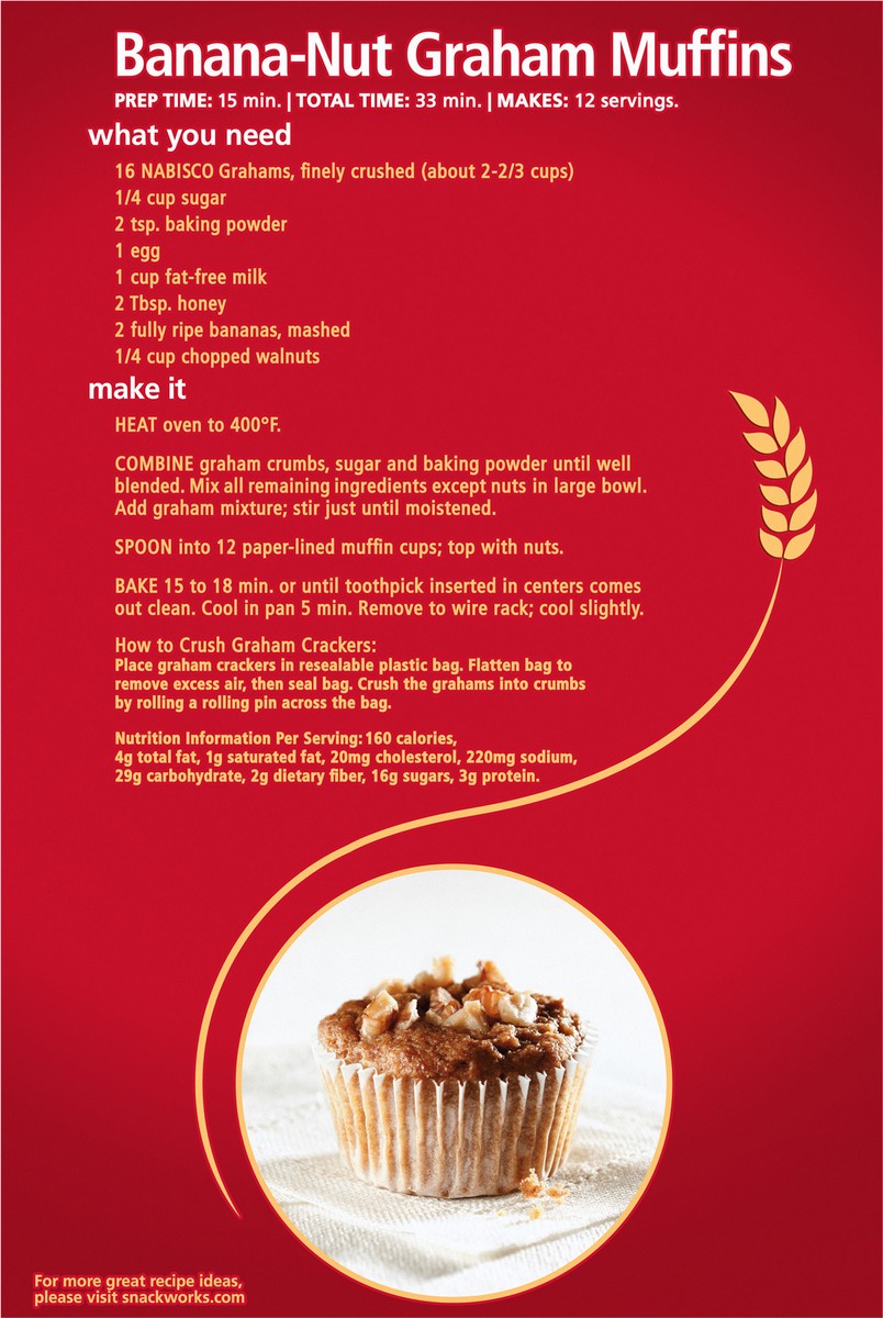 slide 5 of 9, NABISCO GRAHAMS Original Graham Crackers, 14.4 oz, 14.4 oz