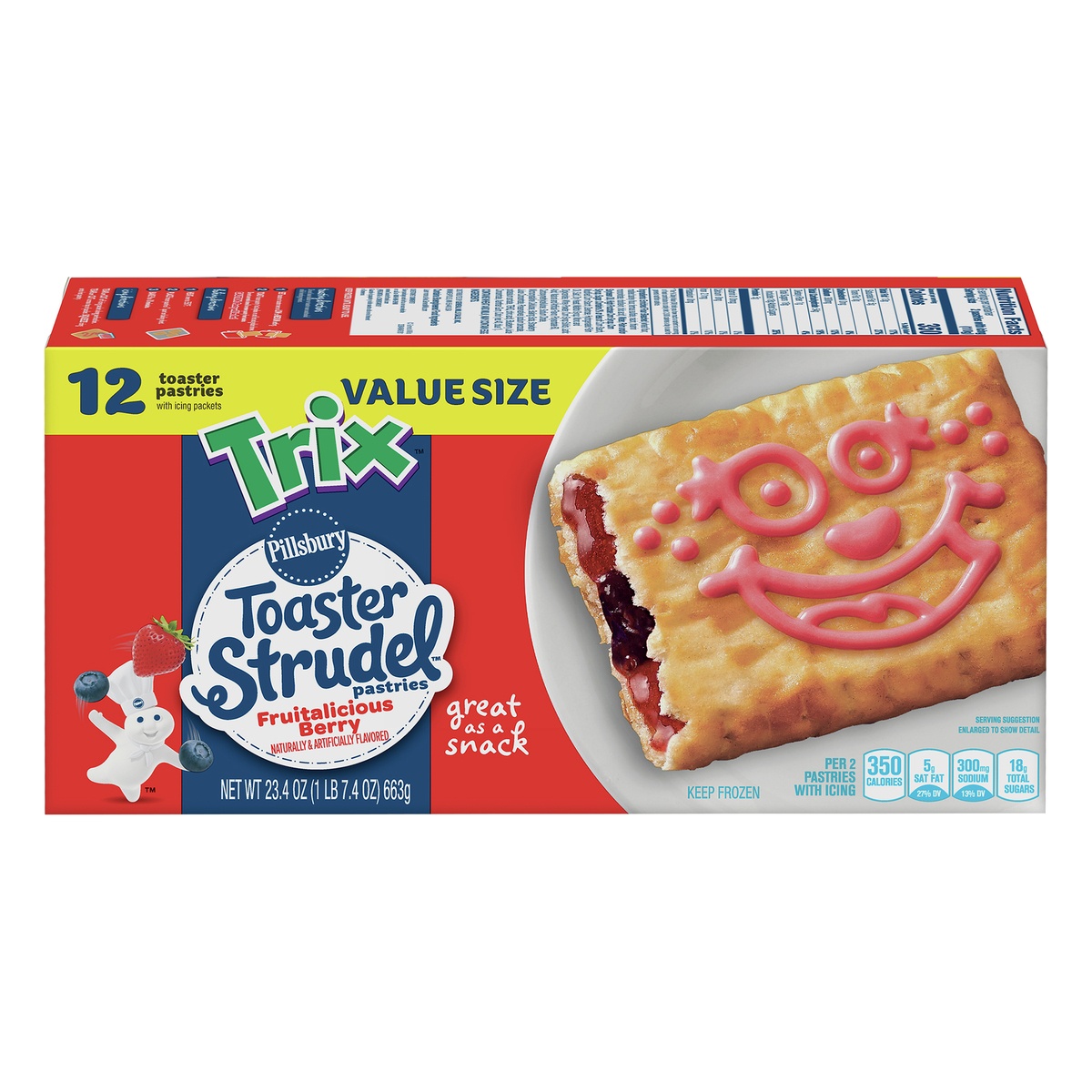 slide 1 of 1, Pillsbury Toaster Strudel Trix Bry, 23.4 oz