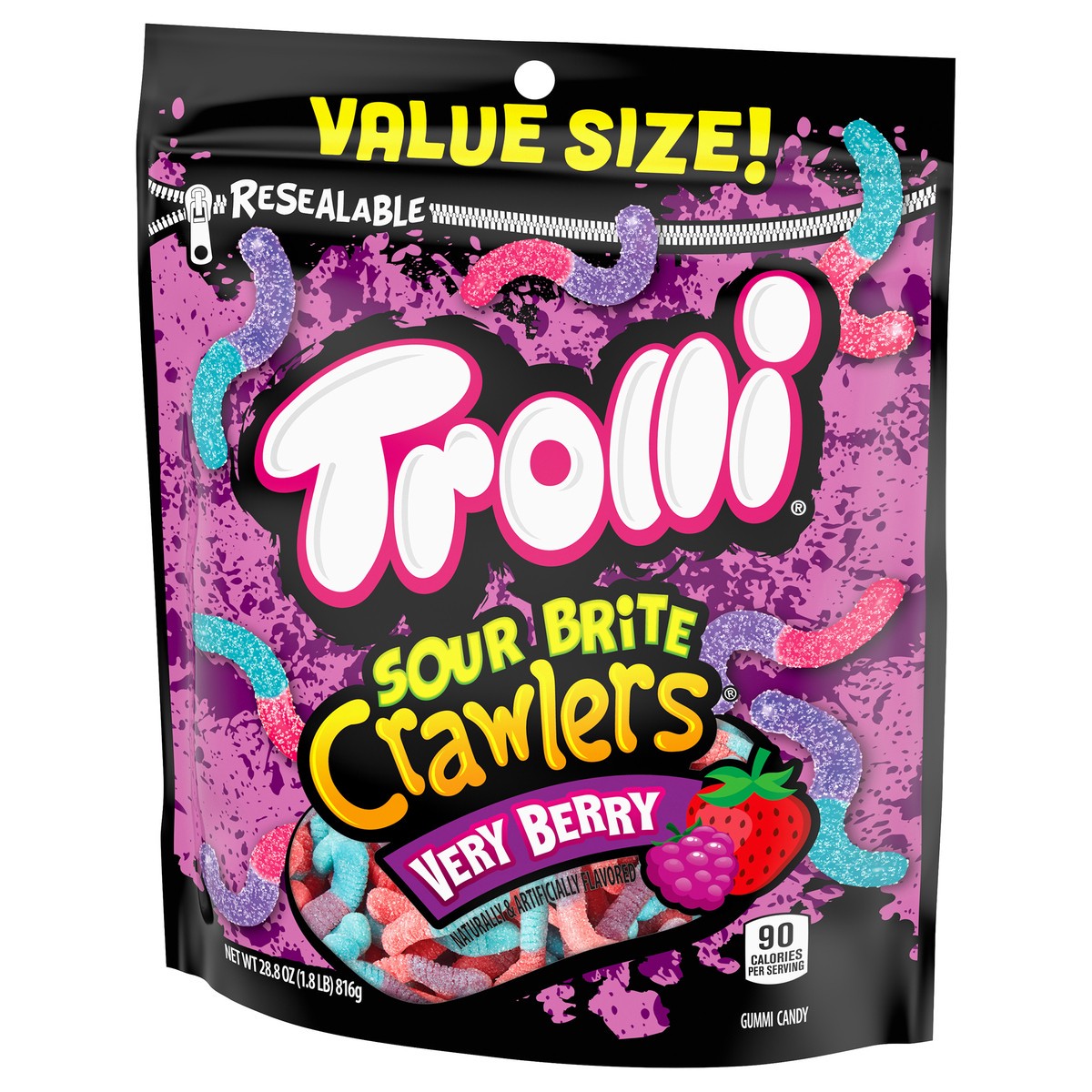 slide 6 of 9, TROLLI SOUR BRITE CRAWLERS Very Berry Gummi Candy 28.8 oz. Bag, 28.8 oz