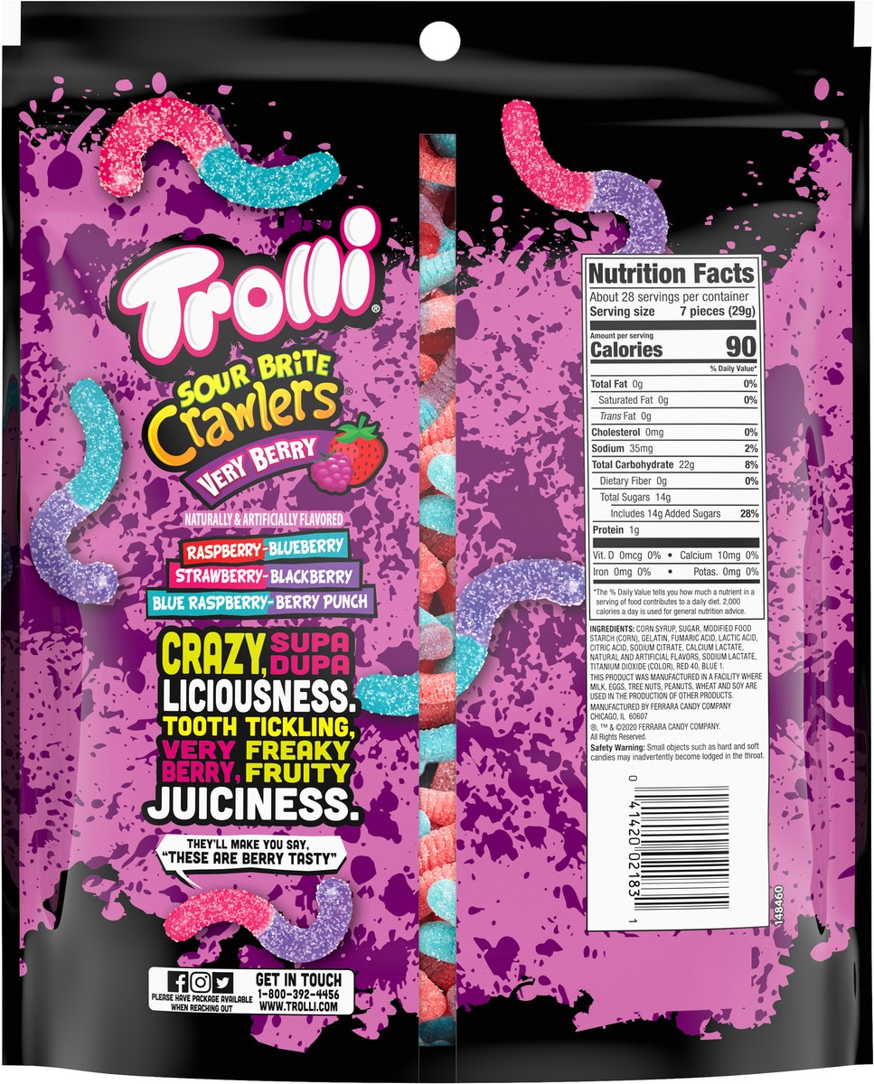 slide 8 of 9, TROLLI SOUR BRITE CRAWLERS Very Berry Gummi Candy 28.8 oz. Bag, 28.8 oz