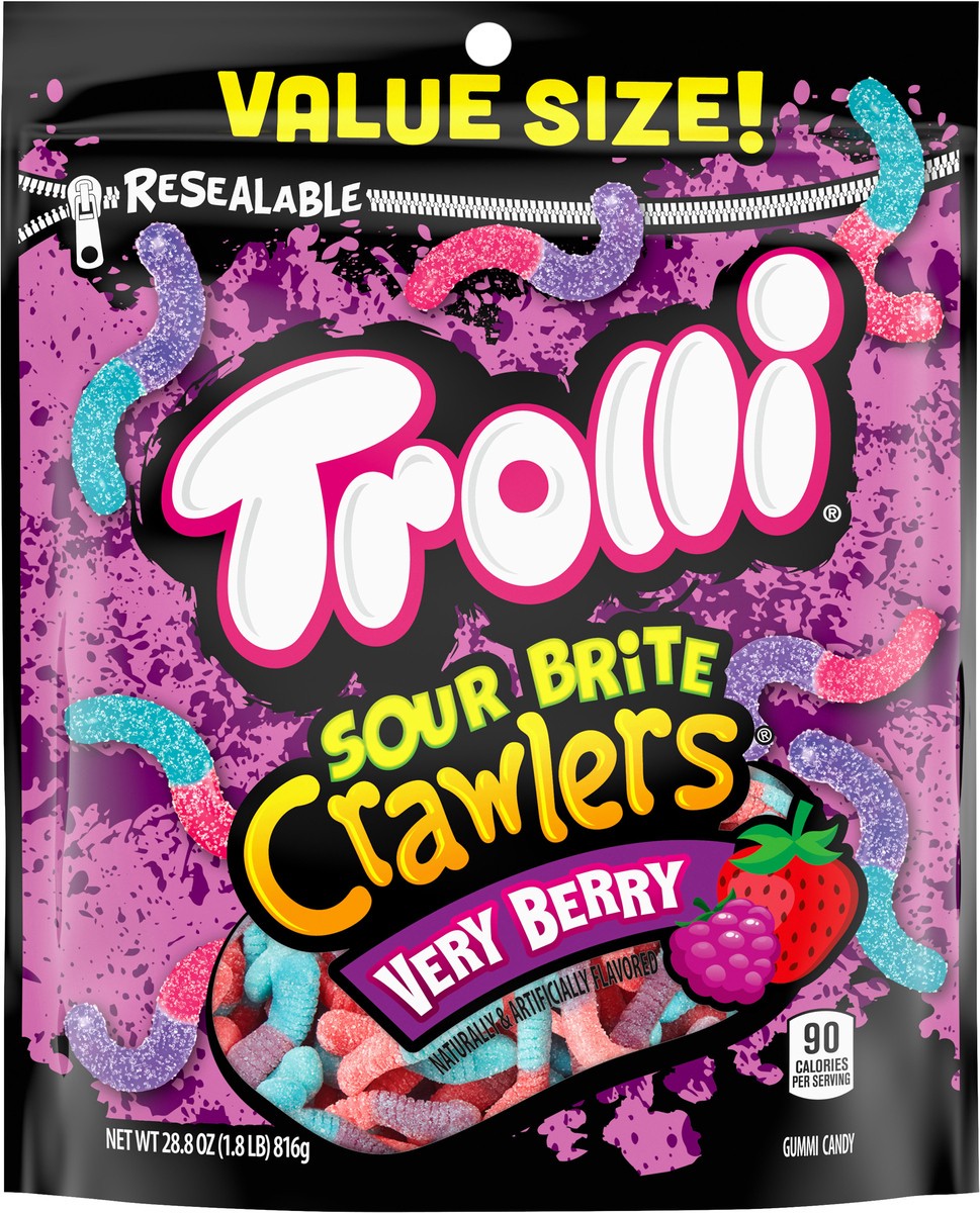 slide 3 of 9, TROLLI SOUR BRITE CRAWLERS Very Berry Gummi Candy 28.8 oz. Bag, 28.8 oz