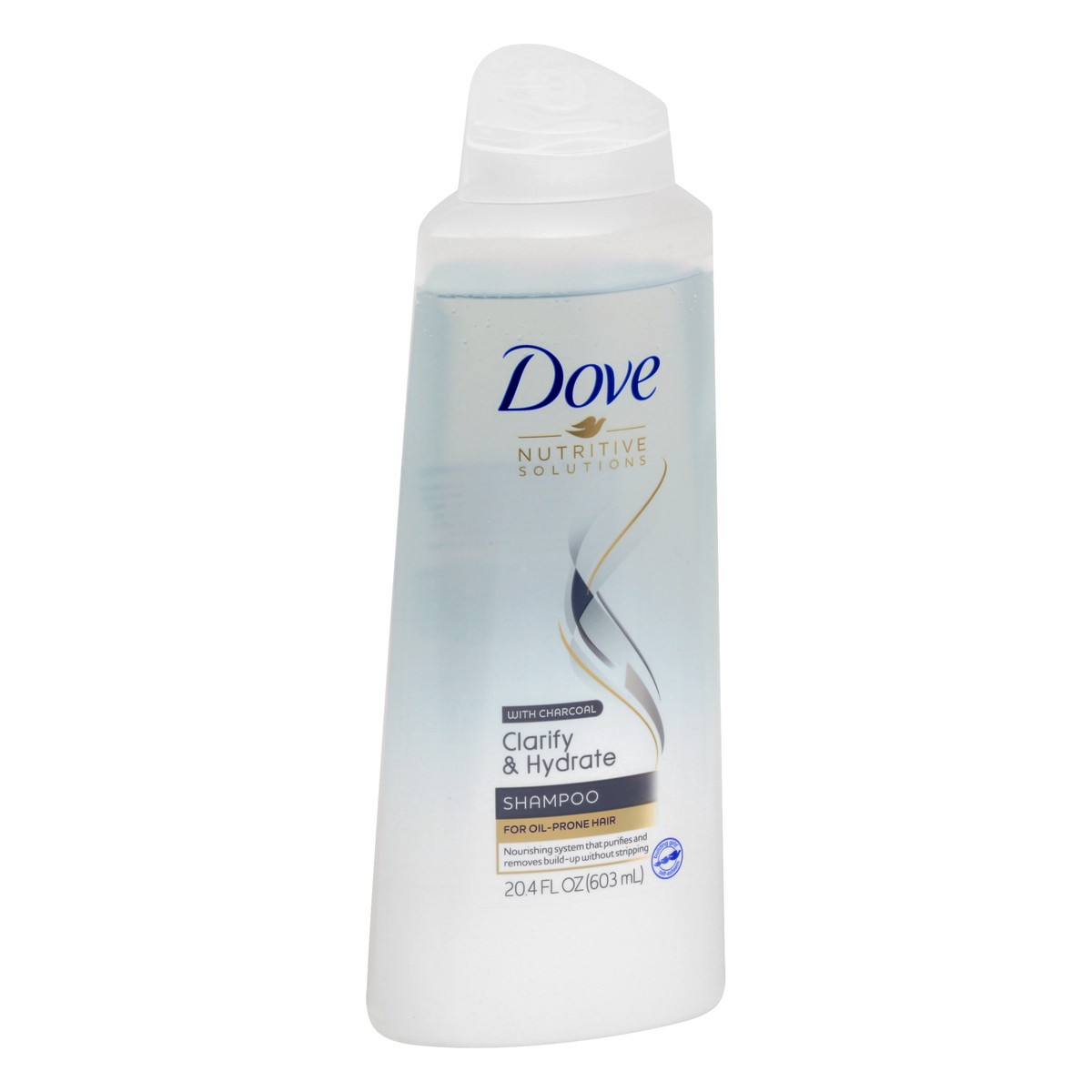 slide 7 of 9, Dove Shampoo Clarify & Hydrate, 20.4 oz, 81.6 oz, 4 ct