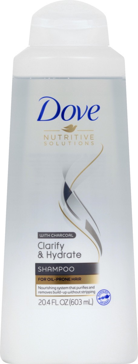 slide 5 of 9, Dove Shampoo Clarify & Hydrate, 20.4 oz, 81.6 oz, 4 ct