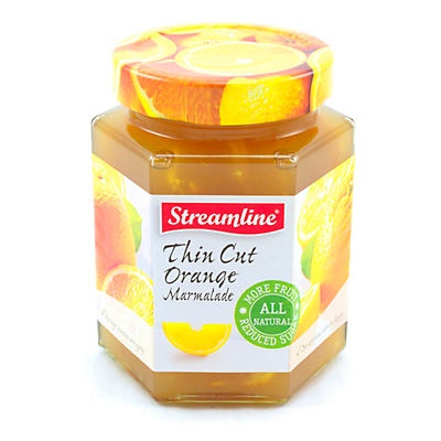 slide 1 of 1, Streamline Reduced Sugar All Natural Orange Thin Cut marmalade, 14 oz