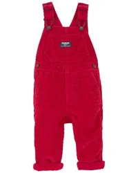 Oshkosh Baby Soft Corduroy Overalls Red 9M