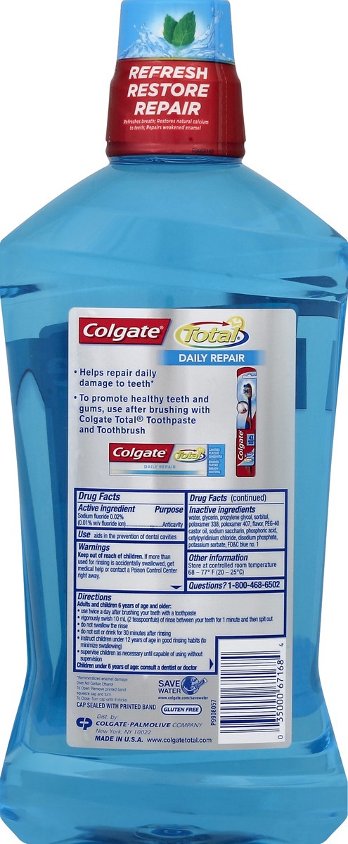 slide 6 of 6, Colgate Total Daily Repair Mouthwash, 1 liter