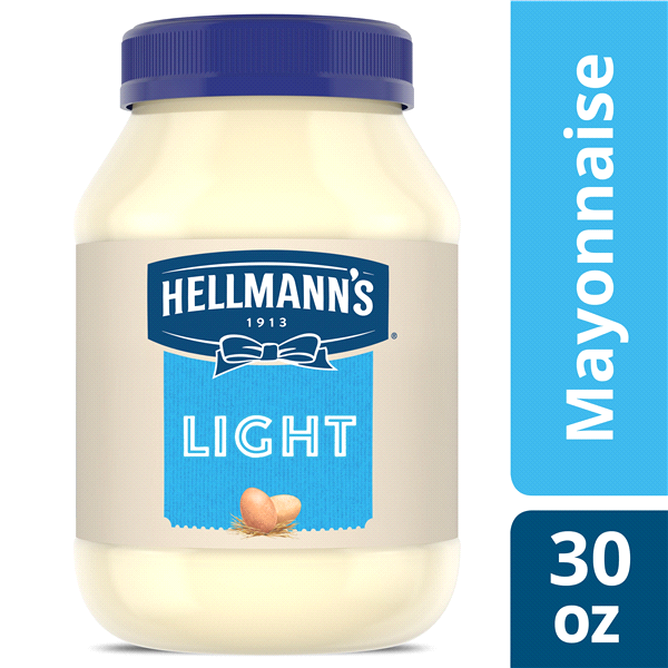 slide 1 of 1, Hellmann's Mayonnaise For A Creamy Condiment Light Mayo Made With 100% Cage-Free Eggs, 30 oz