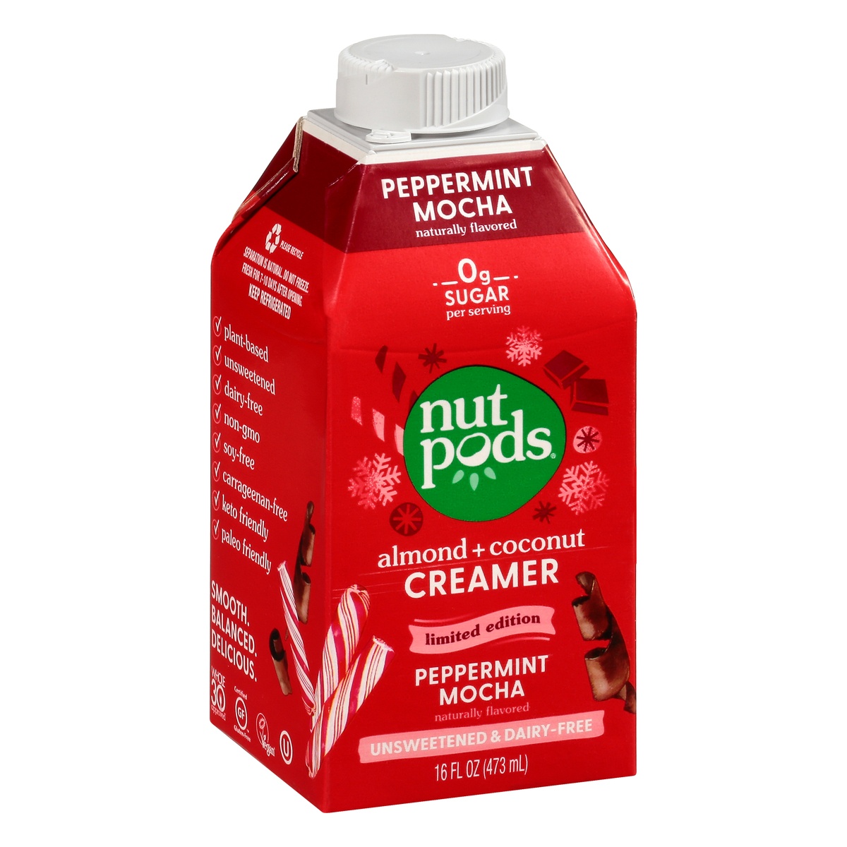 slide 2 of 11, nutpods Peppermint Mocha Dairy Free Liquid Coffee Creamer, 16 fl oz