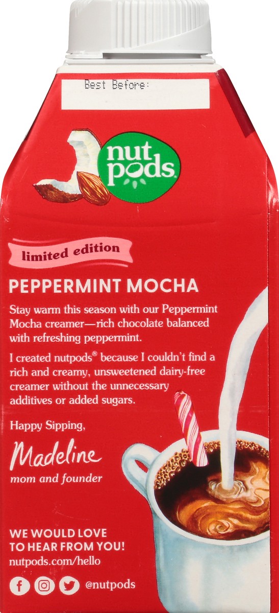 slide 5 of 9, nutpods Nutpods Unsweetened & Dairy-free Peppermint Mocha Almond & Coconut Creamer, 16 fl oz