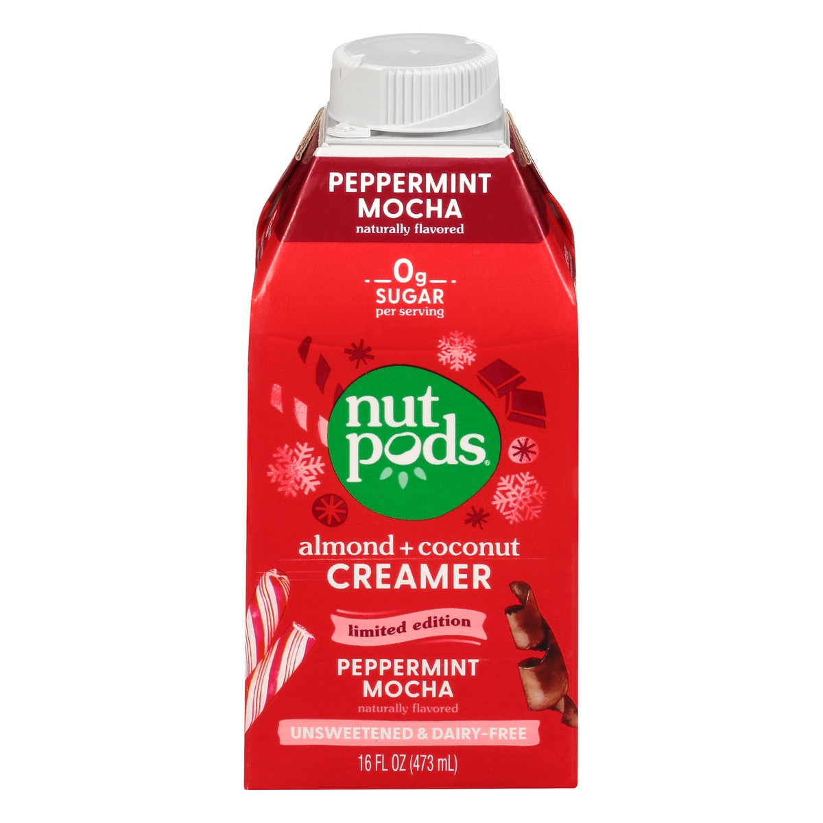 slide 1 of 9, nutpods Nutpods Unsweetened & Dairy-free Peppermint Mocha Almond & Coconut Creamer, 16 fl oz