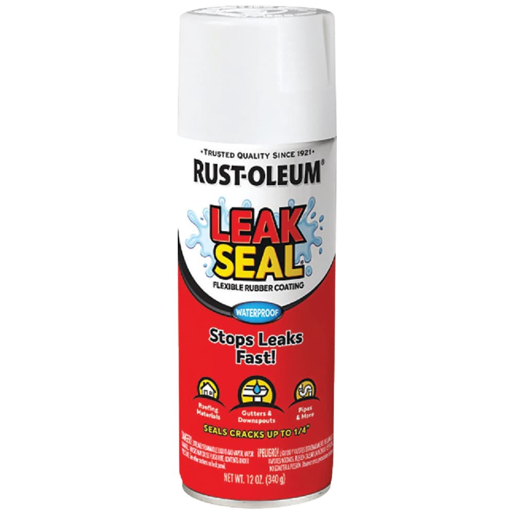 slide 1 of 1, Rust-Oleum Leakseal 12 Oz. Flexible Rubber Coating, White 267970, 12 oz