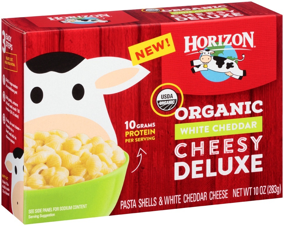 slide 1 of 1, Horizon Organic White Cheddar Cheesy Deluxe Pasta Shells Cheese, 10 oz