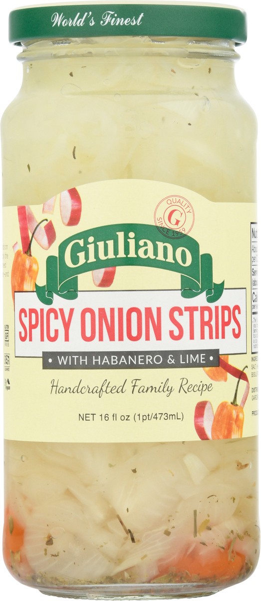 slide 6 of 9, Giuliano Spicy Onion Strips 16 fl oz, 16 fl oz