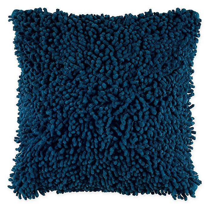 slide 1 of 1, Rizzy Home Cotton Shag Square Indoor/Outdoor Throw Pillow - Peacock Blue, 1 ct