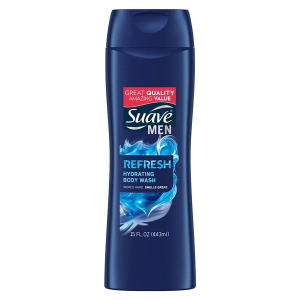 slide 1 of 1, Suave Men Refresh Body Wash, 15 oz